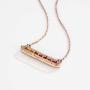 18K Rose Gold Plated S925 Fancy Colored Pendant Necklace Rainbow Color Birthstone Ruby Sapphire Baguette Necklace 16-18'' Fine Jewelry for Women Gilrs