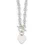 925 Sterling Silver Engraveable Heart Disc On Link Toggle 18 Inch Chain Necklace Pendant Charm Love Fine Jewelry For Women Gifts For Her