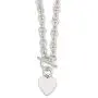 925 Sterling Silver Engraveable Heart Disc On Link Toggle 18 Inch Chain Necklace Pendant Charm Love Fine Jewelry For Women Gifts For Her