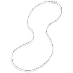 Miabella 925 Sterling Silver Italian Singapore Bead Chain Station Necklace for Women Teen, 16, 18, 20, 22, 24, 26, 30 Inch Made in Italy