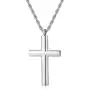 Molike Simple Stainless Steel Cross Pendant Necklace Men Women, 20-24 Inch Twist Rope Chain Molike Simple Stainless Steel Cross Pendant Necklace Men Women, 20-24 Inch Twist Rope Chain