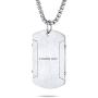 Bling Jewelry Personalize Inspirational Message Religious Mantra Stackable Military Style Serenity Prayer Dog Tag Pendant Necklace for Men Teen Silver Tone Stainless Steel