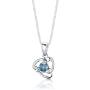Swiss Blue Topaz Pendant Earrings Necklace Set Sterling Silver 2.50 Carats