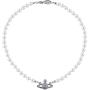 DADFA Vivienne Westwood Pearl Saturn Necklace Gold Silver Rhinestone Planet Crystal Necklace with Special Box for Women and Girls