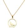 HAQUIL Fashion Jewelry 18k Gold Plated Stainless Steel Dainty Howling Wolf Pendant Chain Necklace for Women and Girls, 17.7''