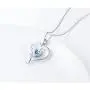 JZMSJF 925 Sterling Silver I Love You Mom Love Heart Necklace Dog Mom Animal Paw Print Pendant for Mother Women Wife