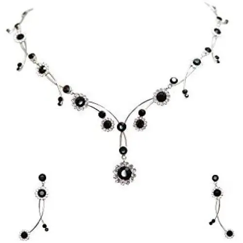 Faship Gorgeous Rhinestone Crystal Floral Necklace Earrings Set Faship Gorgeous Rhinestone Crystal Floral Necklace Earrings Set