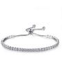 Platinum Plated White Cubic Zirconia Tennis Bracelet Simulated Sapphire Emerald Slider Bangle Bracelet for Women Girls