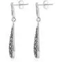 Shop LC Dangle Drop Earrings 925 Sterling Silver Round Marcasite Fashion Prom Jewelry for Women Mothers Day Gifts Ct 0.8