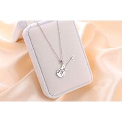 SILVER MOUNTAIN 925 Sterling Silver Music Note Musical Instrument Guitar Pendant Necklace for Women Music Lover Gift (Guitar Pendant Necklace)