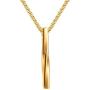 Heavstjer Fashion Stainless Steel Twisted Bar Pendant Stick Necklace,22inches Link Chain
