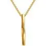 Heavstjer Fashion Stainless Steel Twisted Bar Pendant Stick Necklace,22inches Link Chain Heavstjer Fashion Stainless Steel Twisted Bar Pendant Stick Necklace,22inches Link Chain