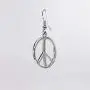 Hippie Peace Sign Dangle Earrings Polished Silver Finish Pewter Hippie Peace Sign Dangle Earrings Polished Silver Finish Pewter