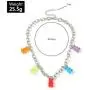 Gummy Bear Necklace Bracelet Set Colorful Multicolor Transparent Resin Bear Earring Cartoon Cute Candy Crazy Aesthetic Pendant Necklace for Girls Women Jewelry Gummy Bear Necklace Bracelet Set Colorful Multicolor Transparent Resin Bear Earring Cartoon Cute Candy Crazy Aesthetic Pendant Necklace for Girls Women Jewelry