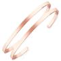Lolalet 2 Pack Oval Thin Cuff Bracelet, Christmas Gift for Girlfriend Wife Mom, 18K Rose Gold/Gold Plated Couples Love Bracelets, Plain Polished Finish Bangle Jewelry Gift for Men Women
