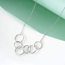 SOULMEET 60th 50th 40th 30th Birthday Gifts Necklace for Women, Sterling Silver Circle Necklace Jewelry for Her, Each Circle for A Fabulous Decades