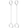 Pair Double Hoop Earrings for Women Girls 925 Sterling Silver Small Huggie Dangle Slave Chain Drop Second Hole Helix Post Multiple Studs Lobe Piercing Cuff Cartilage Men Personalized Jewelry Goth Punk