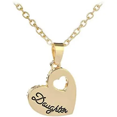 Luvalti “Daughter” Heart Pendant Necklace - Personalized Jewelry Gift - Makes The Perfect Luvalti “Daughter” Heart Pendant Necklace - Personalized Jewelry Gift - Makes The Perfect