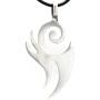 Trilogy Jewelry Pewter Maori Tribal Fishhook New Zealand Pendant on Leather Necklace