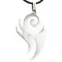 Trilogy Jewelry Pewter Maori Tribal Fishhook New Zealand Pendant on Leather Necklace
