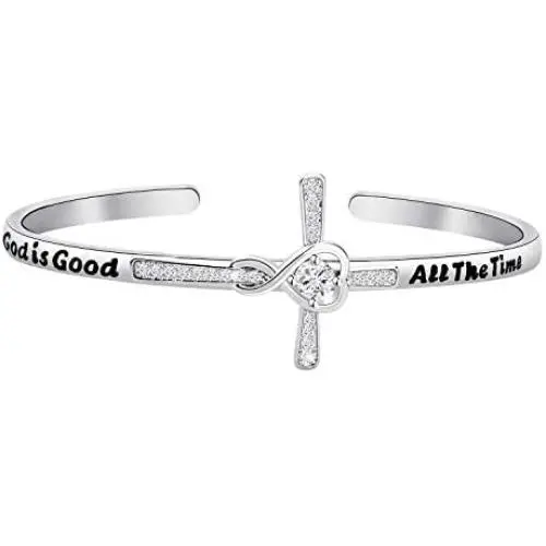 Zuo Bao Christian Religious Gift Jesus Cross Jewelry Bible Verse Scripture God is Good All The Time Bracelet Inspirational Motivational Christian Quote Zuo Bao Christian Religious Gift Jesus Cross Jewelry Bible Verse Scripture God is Good All The Time Bracelet Inspirational Motivational Christian Quote
