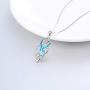 YFN Irish Celtic Knot Created Opal Pendant Necklace Infinity Love Sterling Silver CZ Jewelry 18''
