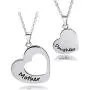 H.ZBRUJ Mothers Day Mother Daughter Necklace Stainless Steel Set of 2 Matching Heart Mom and Me Jewelry Dog Tag for Birthday H.ZBRUJ Mothers Day Mother Daughter Necklace Stainless Steel Set of 2 Matching Heart Mom and Me Jewelry Dog Tag for Birthday