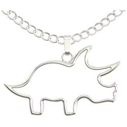 Happy Kisses Dinosaur Triceratops Necklace - Cute Pendant Gift for Women or Kids - Sweet & Funny Message Card