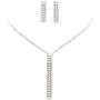 Rosemarie Collections Womens Rhinestone Fringe Dangle Necklace and Earrings Set