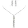 Rosemarie Collections Womens Rhinestone Fringe Dangle Necklace and Earrings Set Rosemarie Collections Womens Rhinestone Fringe Dangle Necklace and Earrings Set