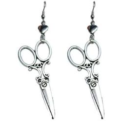 Infinity Love Heart Scissors Earrings Punk Gothic Heart Shears Dangle Drop Earrings for Hairdresser fashion jewelry Gifts