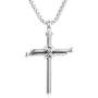 AILUOR Vintage Nail Cross Charm Pendant Necklace, Mens Stainless Steel Christian Chain Jewelry Polished