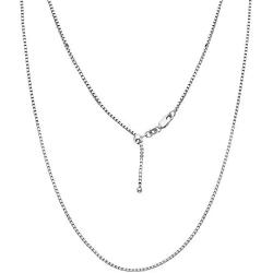 925 Sterling Silver Adjustable Box Chain Necklace For Women- 15-24'' - Choose Your Color