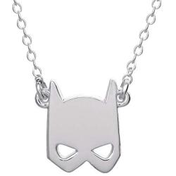 DC Comics Offically Licensed Jewelry for Women Batman Jewelry for Women, Sterling Silver Batman Mask Pendant, 18” Chain