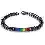 MPRAINBOW Lesbian Gay Pride Relationship Rainbow Stainless Steel Link Bracelet for Men Boy
