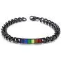 MPRAINBOW Lesbian Gay Pride Relationship Rainbow Stainless Steel Link Bracelet for Men Boy MPRAINBOW Lesbian Gay Pride Relationship Rainbow Stainless Steel Link Bracelet for Men Boy