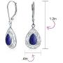 Bali Style Semi Precious Gemstone Pear Shaped Leverback Scroll Filigree Teardrop Drop Dangle Earrings For Women .925 Sterling Silver