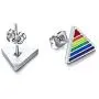 PJ Gay Pride Lesbian Equality Triangle Rainbow Stud Earrings in Stainless Steel PJ Gay Pride Lesbian Equality Triangle Rainbow Stud Earrings in Stainless Steel