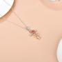 LONAGO Sunflower Rose Flower Cross Necklace 925 Sterling Silver Crucifix Pendant Religious Jewelry Gift for Women Wife Mom Girlfriend