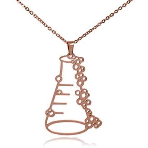 Clayton Jewelry Labs Erlenmeyer Flask Stainless Steel Pendant Necklace