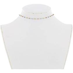 Sterling Silver 12'' + 3'' Italian Diamond-Cut MoonBeads Choker Necklace
