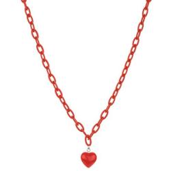WeeH Rainbow Pendant Necklace Choker for Women Men Girls Boys - Colored Link Chain Choker Necklace with Heart Pendant