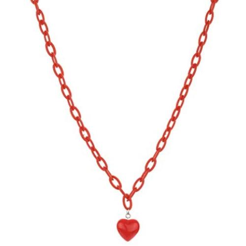 WeeH Rainbow Pendant Necklace Choker for Women Men Girls Boys - Colored Link Chain Choker Necklace with Heart Pendant