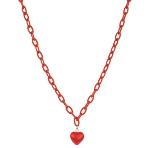 WeeH Rainbow Pendant Necklace Choker for Women Men Girls Boys - Colored Link Chain Choker Necklace with Heart Pendant WeeH Rainbow Pendant Necklace Choker for Women Men Girls Boys - Colored Link Chain Choker Necklace with Heart Pendant
