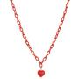WeeH Rainbow Pendant Necklace Choker for Women Men Girls Boys - Colored Link Chain Choker Necklace with Heart Pendant
