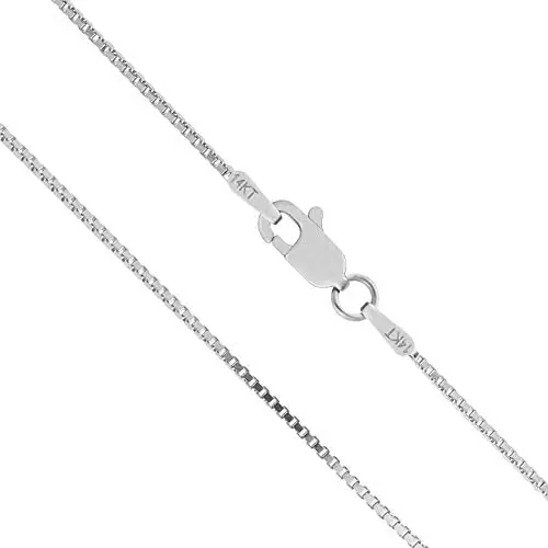 Honolulu Jewelry Company 14K Solid White Gold Box Chain Necklace