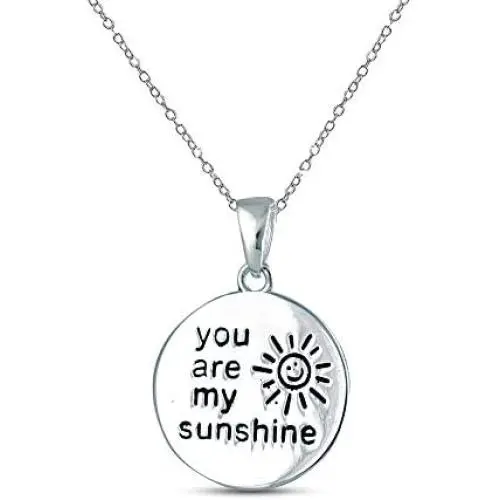 Charmsy Sterling Silver Jewelry Inspiration Engraved Pendant Necklace with Cable Chain for Women Teen Charmsy Sterling Silver Jewelry Inspiration Engraved Pendant Necklace with Cable Chain for Women Teen