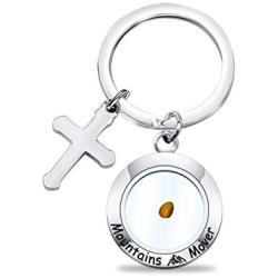 FAADBUK Christian Gift Cross Mustard Seed Keychain Faith Mustard Seed Jewely Religious Inspirational Jewelry for Women GirlsSon Uncle Brother Boyfriend