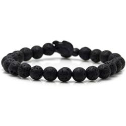 Heavstjer Yoga 8mm Lava Rock Onyx Turquoise Stone Bead Bracelet Turtle Charm Bracelet