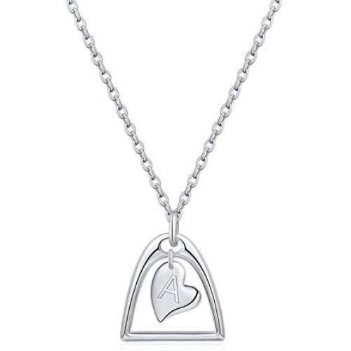 IEFSHINY Horse Gifts for Girls Women, Lucky Horseshoe Necklace 14k Gold Silver Plated Love Heart Necklaces Horse Jewelry Personalized Horse Gifts for Horse Lovers